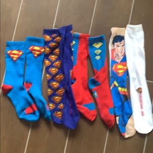 four pairs of Superman socks